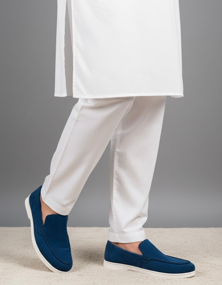 Handmade Men’s Royal Blue Loafers – 100%  Premium Quality with Rubber Sole