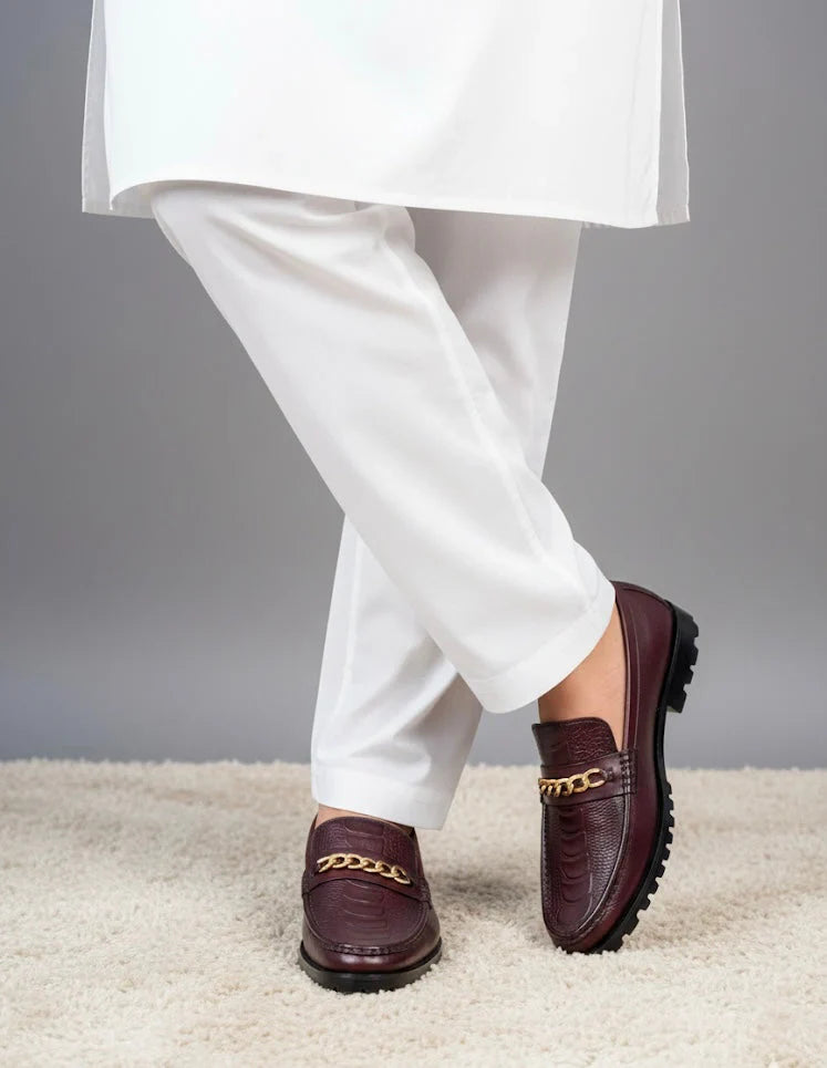 Handmade Loafers with Golden Chain