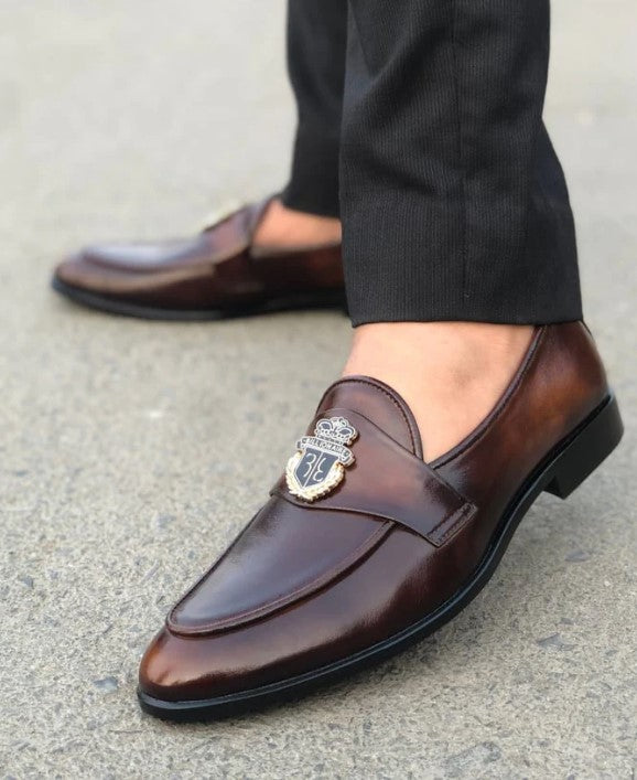 Pure Leather Handmade Voltis Brown Formel Shoe