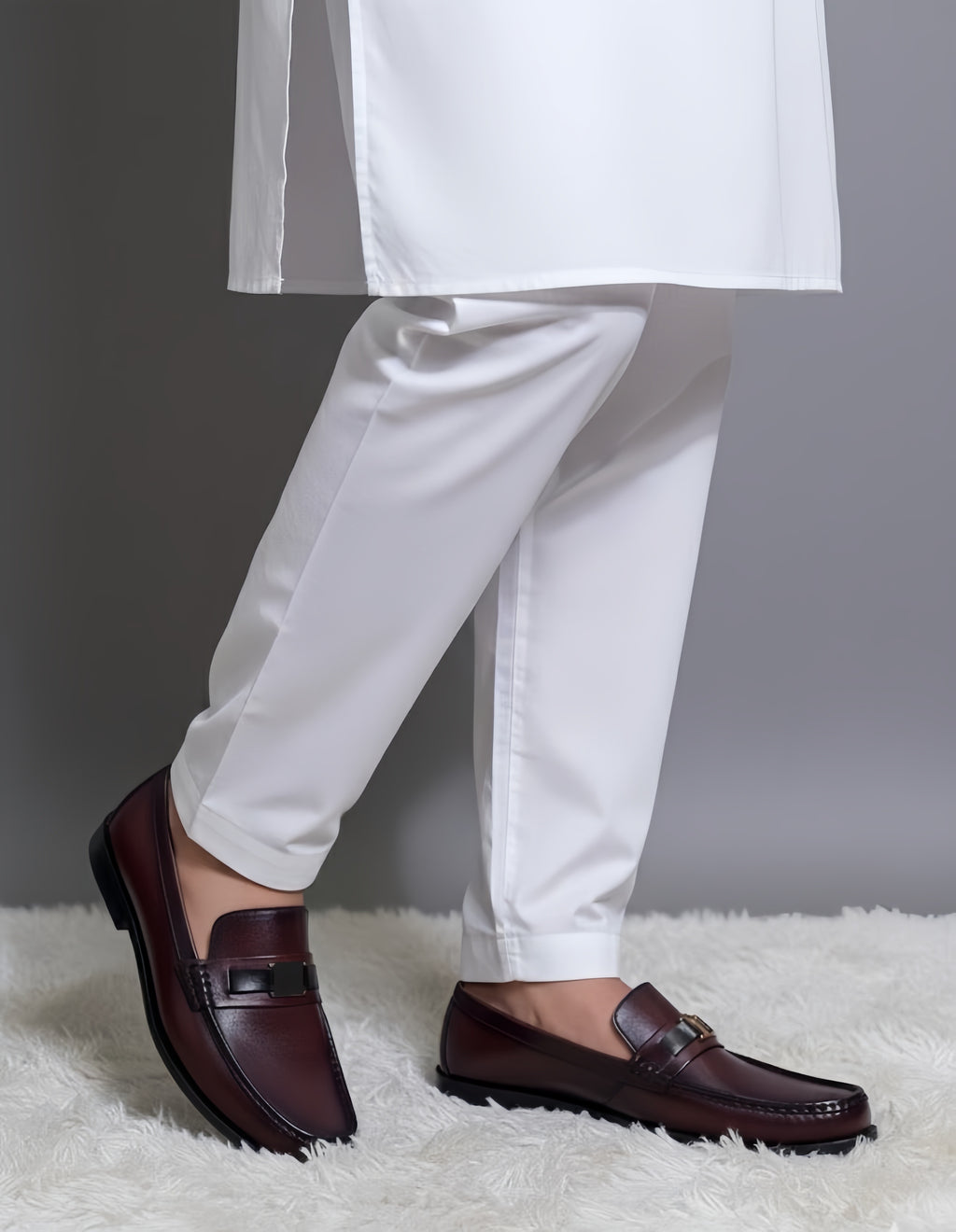 Men’s Classic Maroon Loafers – Premium Handcrafted