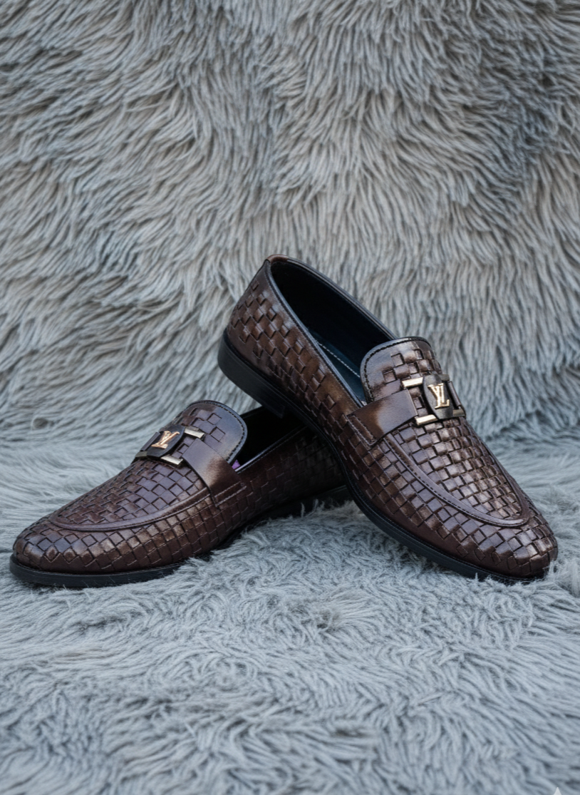 Pure Handmade Wrinkleless Woven Formal Shoes