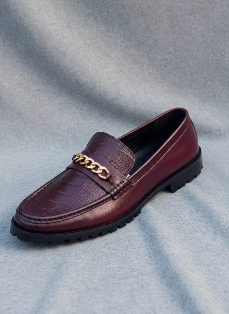 Handmade Loafers with Golden Chain